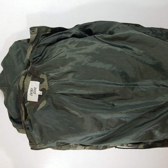 Outer Edge Camo Hooded Zip Front Green Utility Jacket size Large - Picture 10 of 12